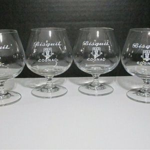 Vintage ,Set of 5 Bisquit brandy or Cognac Snifter, whiskey Glasses